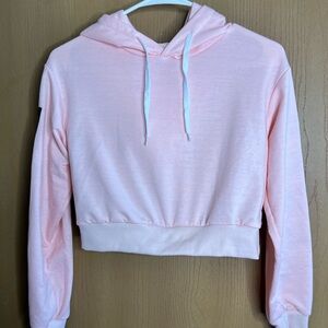 Pink Cropped Hoodie